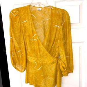 Wrap Blouse with Full 1/2 sleeve. size small